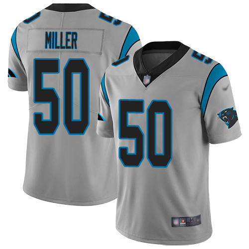 Carolina Panthers Limited Silver Men Christian Miller Jersey NFL Football #50 Inverted Legend